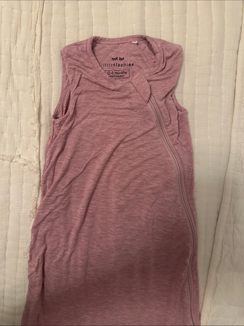 Little Sleepies Mauve Pink Sleeveless Zippered Baby lightweight sleep sack